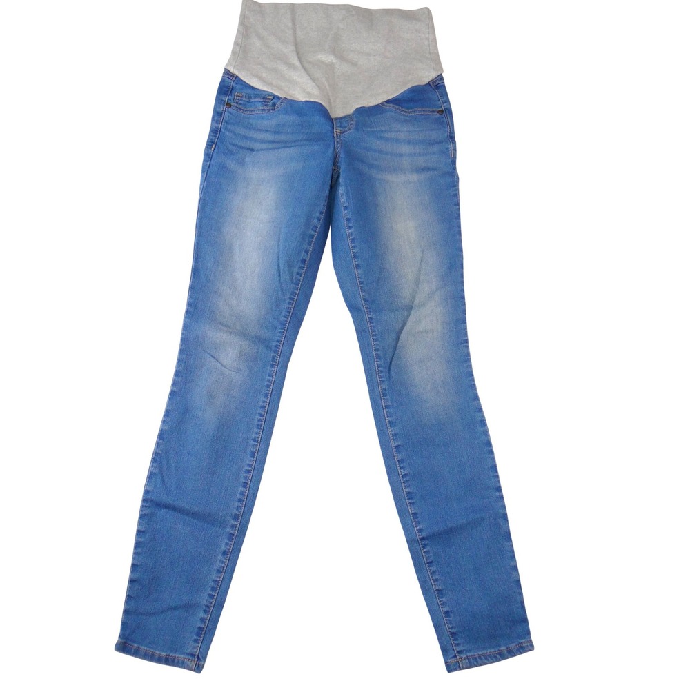 Thyme Maternity Slim Fit Skinny Jeans Medium Wash Blue Full Belly Panel Size S/P